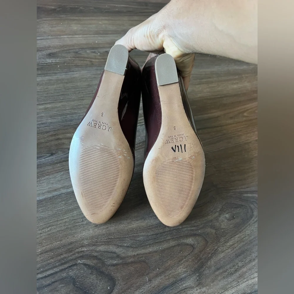 J. Crew Sylvia Nude Patent Leather Wedges Nude Size 6